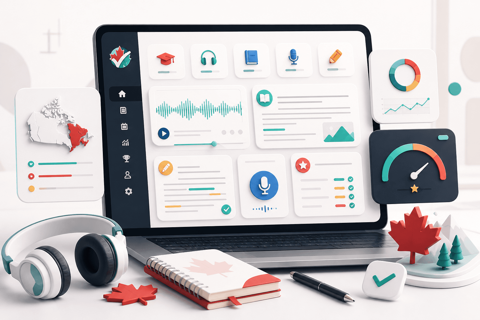 Plateforme TCF Canada Ready avec examens blancs et suivi de progression